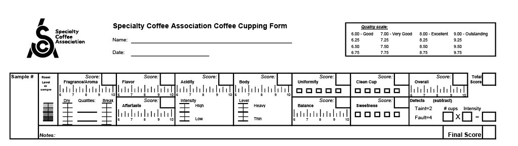 SCA cupping skema
